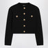 Balmain Tweed Cardigan With Logo Buttons Black