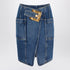 Balmain Denim Midi Skirt With Belt Blue