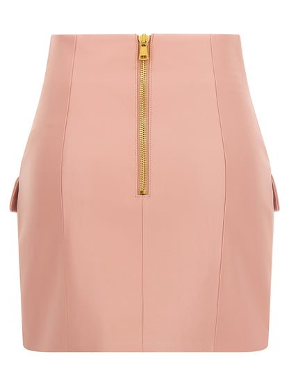 Balmain Testa Di Leone Skirt Pink