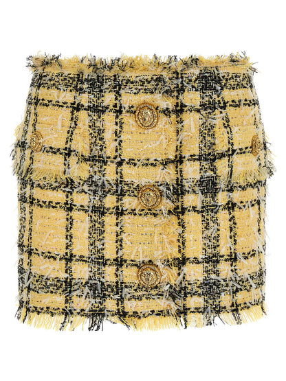 Balmain Lurex Tweed Skirt Multicolor