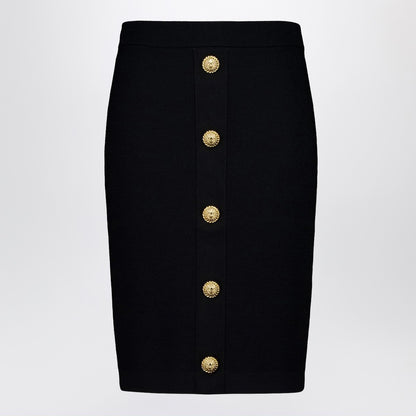 Balmain Tweed Pencil Skirt Black