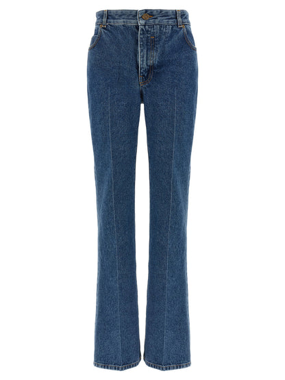 Balmain Embroidery Jeans Blue
