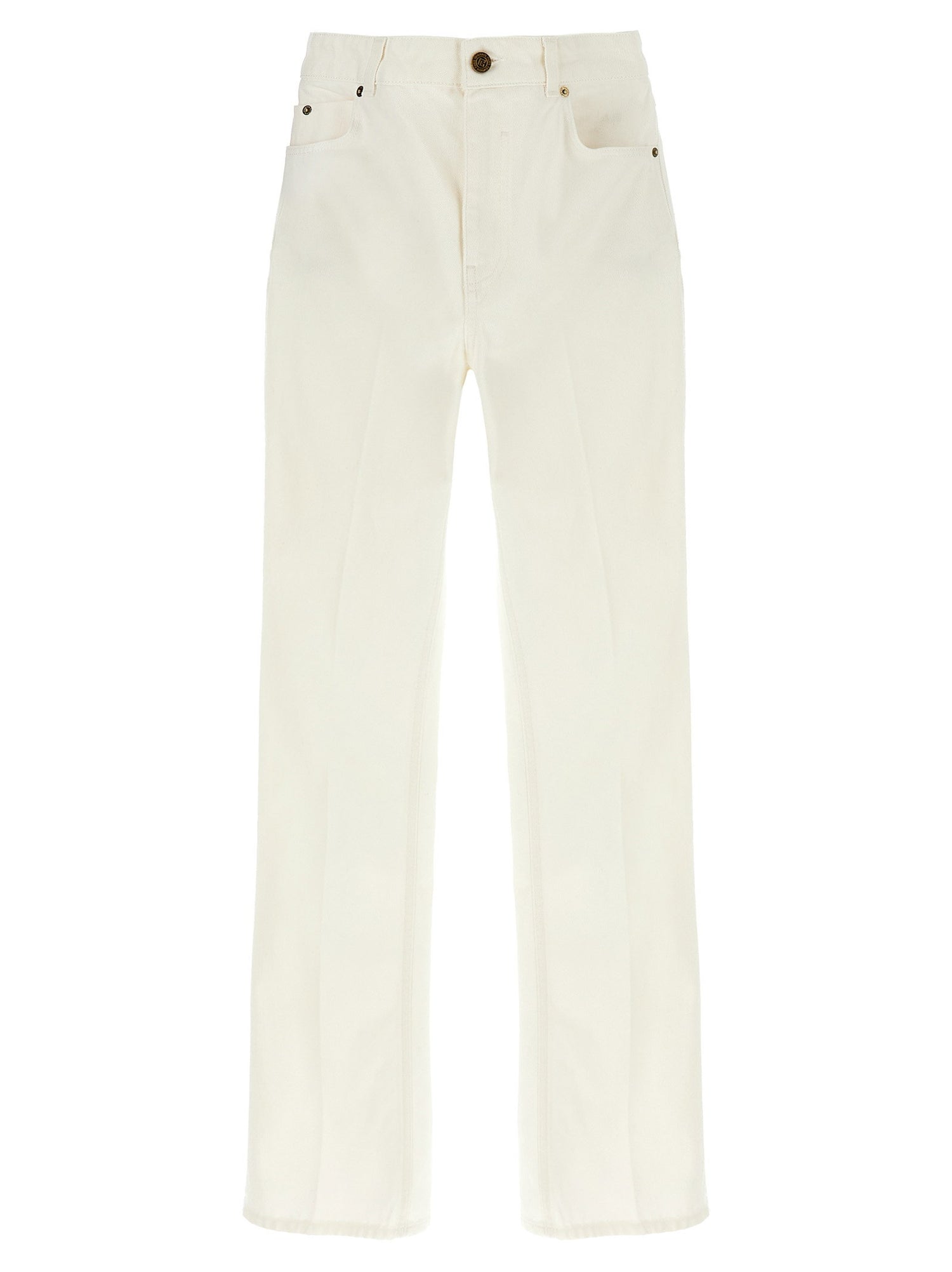 Balmain Embroidery Jeans White