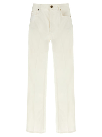 Balmain Embroidery Jeans White