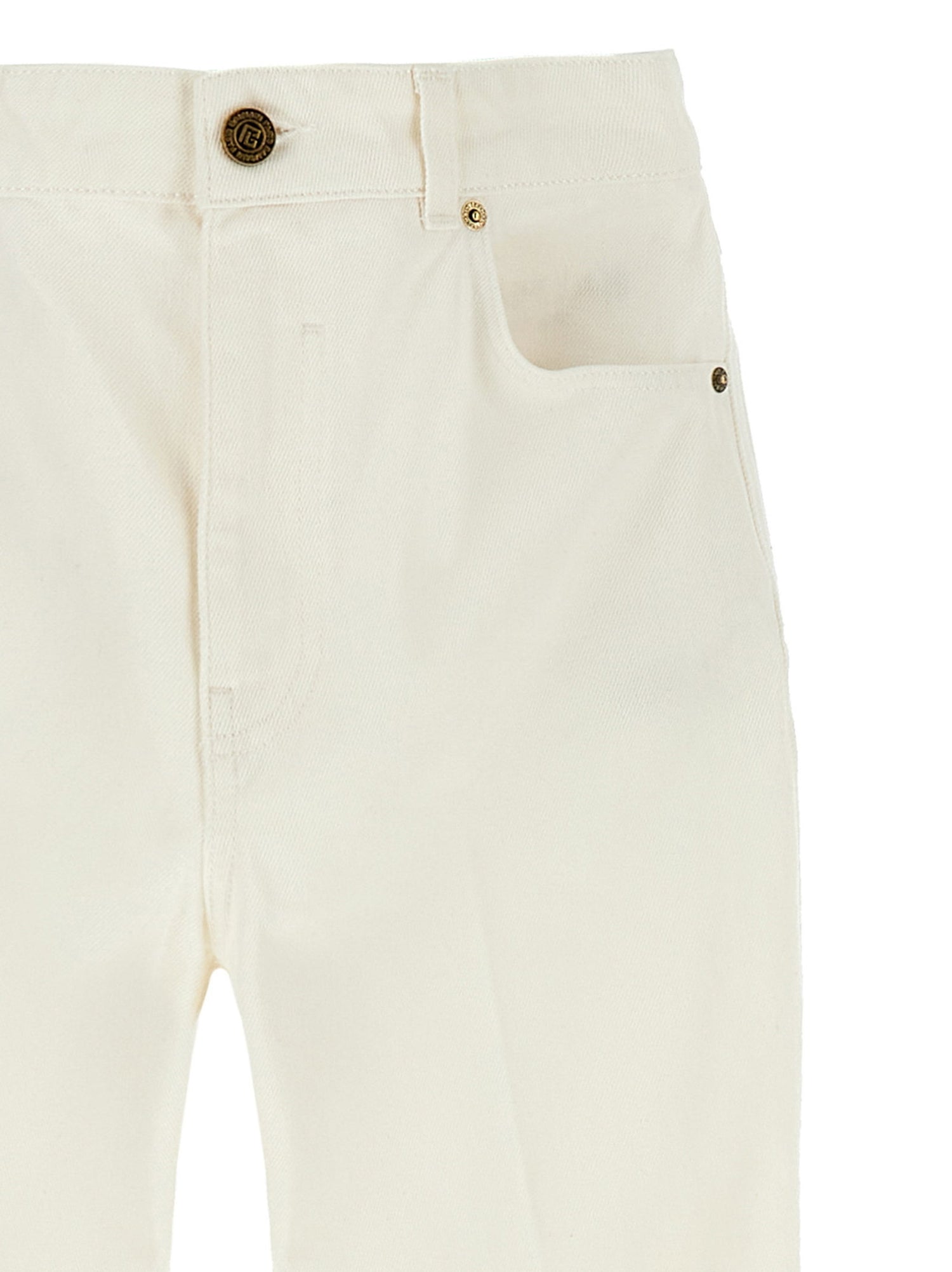 Balmain Embroidery Jeans White