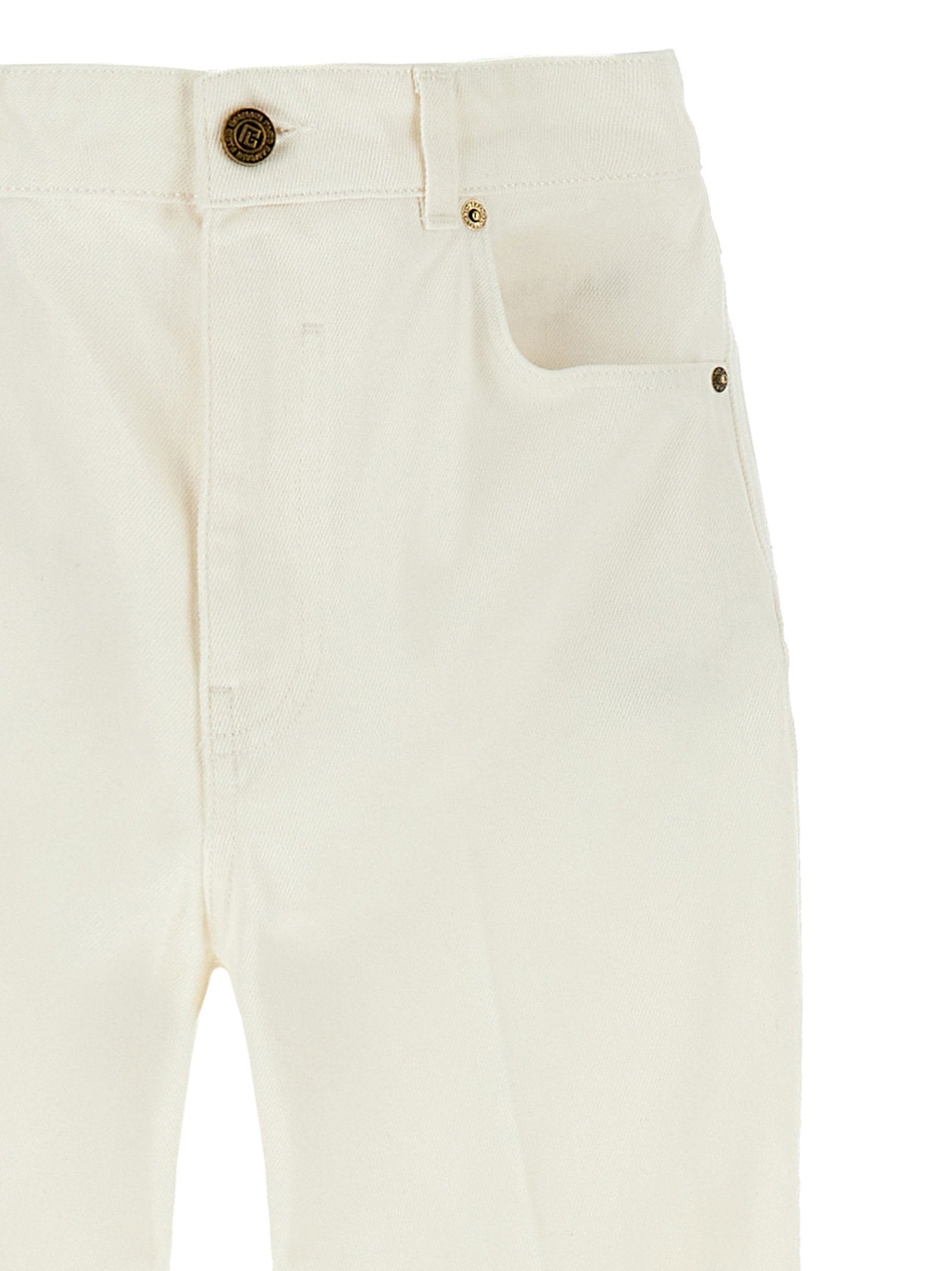 Balmain Embroidery Jeans White
