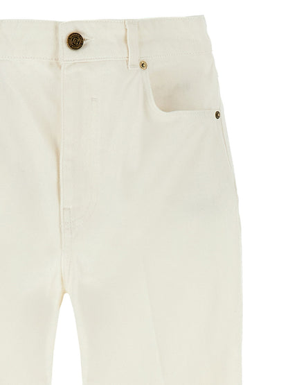 Balmain Embroidery Jeans White
