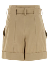 Balmain Anthem Buckle Shorts Beige