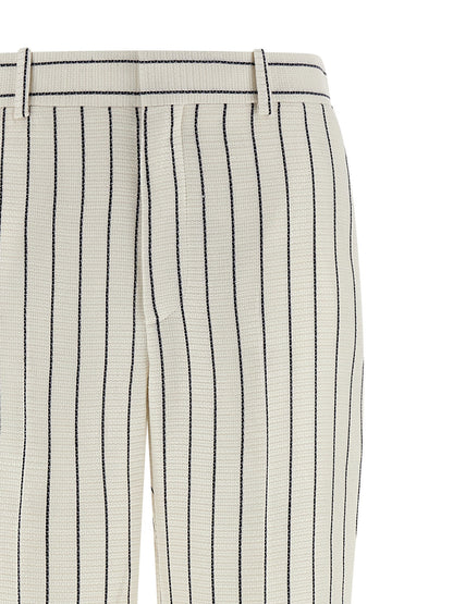 Balmain Striped Pants White