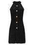 Balmain Tartan Knit Dress Black