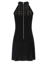 Balmain Tartan Knit Dress Black