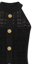 Balmain Tartan Knit Dress Black