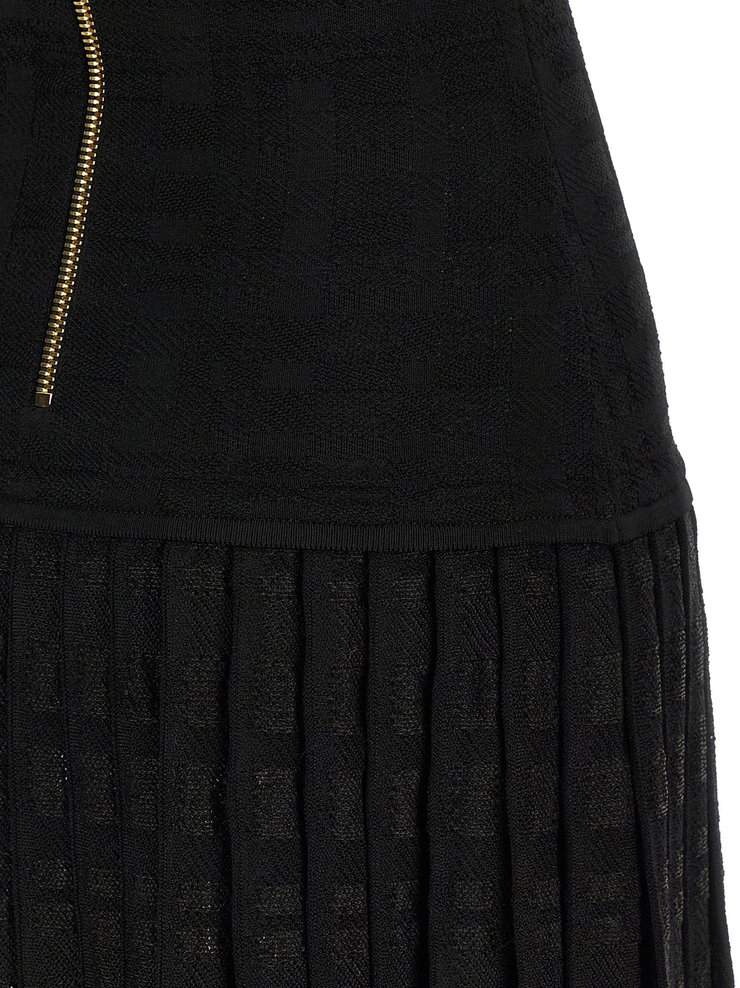 Balmain Tartan Knit Dress Black