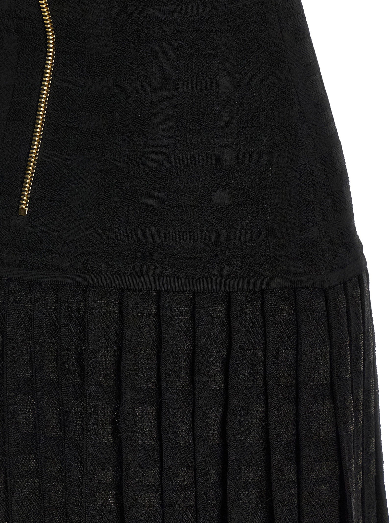 Balmain Tartan Knit Dress Black
