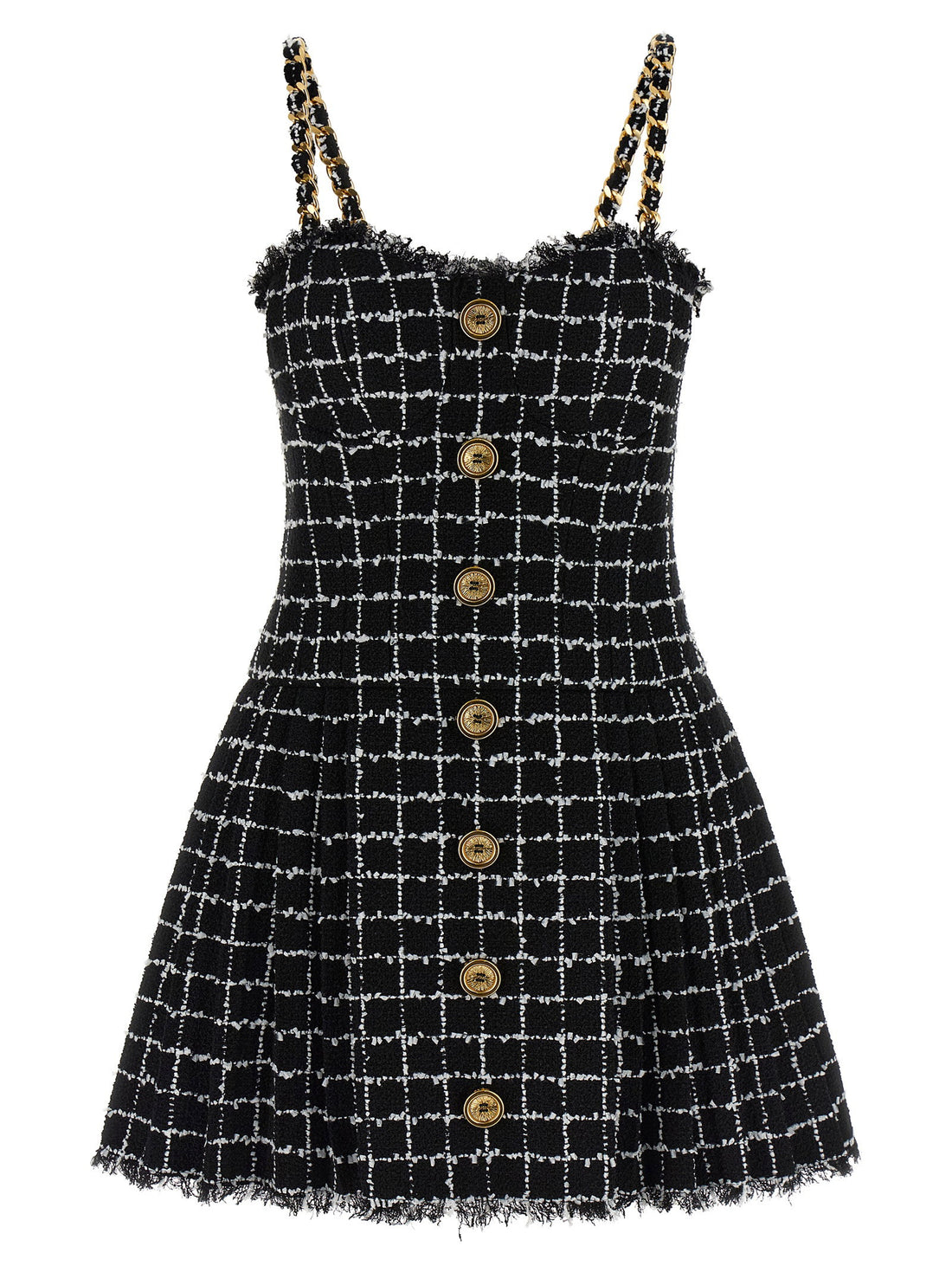 Balmain Tweed Dress Black