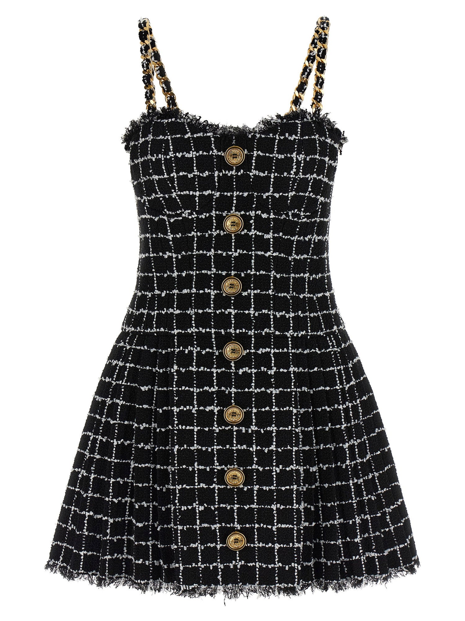 Balmain Tweed Dress Black