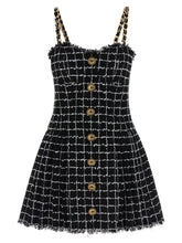 Balmain Tweed Dress Black