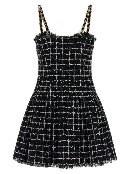 Balmain Tweed Dress Black