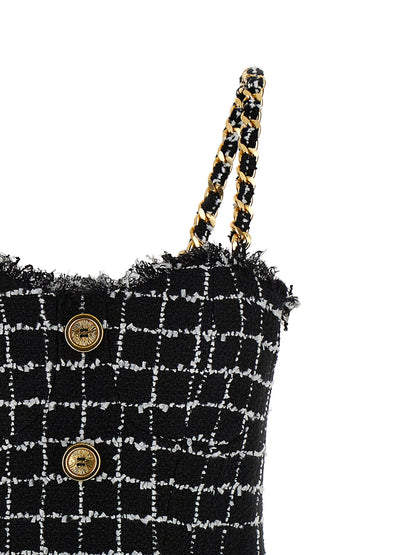 Balmain Tweed Dress Black
