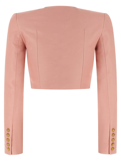 Balmain Testa Di Leone Bolero Blazer Pink