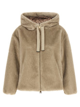 Herno Eco Fur Hooded Beige