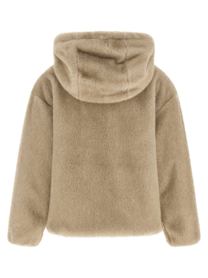 Herno Eco Fur Hooded Beige