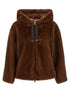 Herno Faux Fur Bomber Jacket Brown