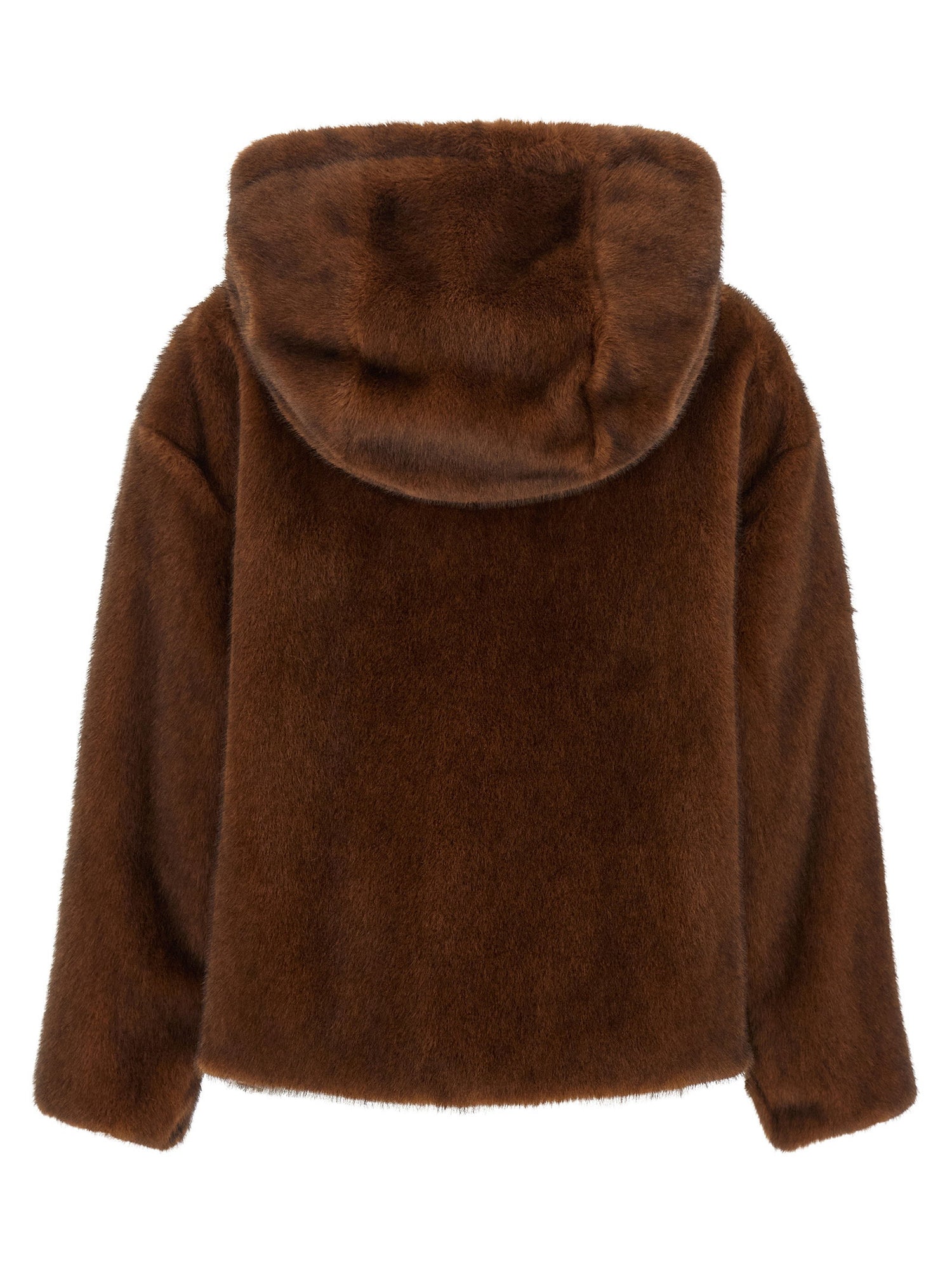 Herno Faux Fur Bomber Jacket Brown
