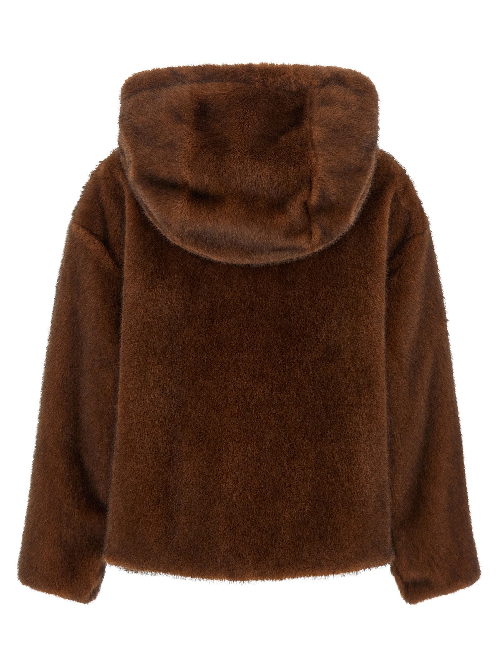 Herno Faux Fur Bomber Jacket Brown