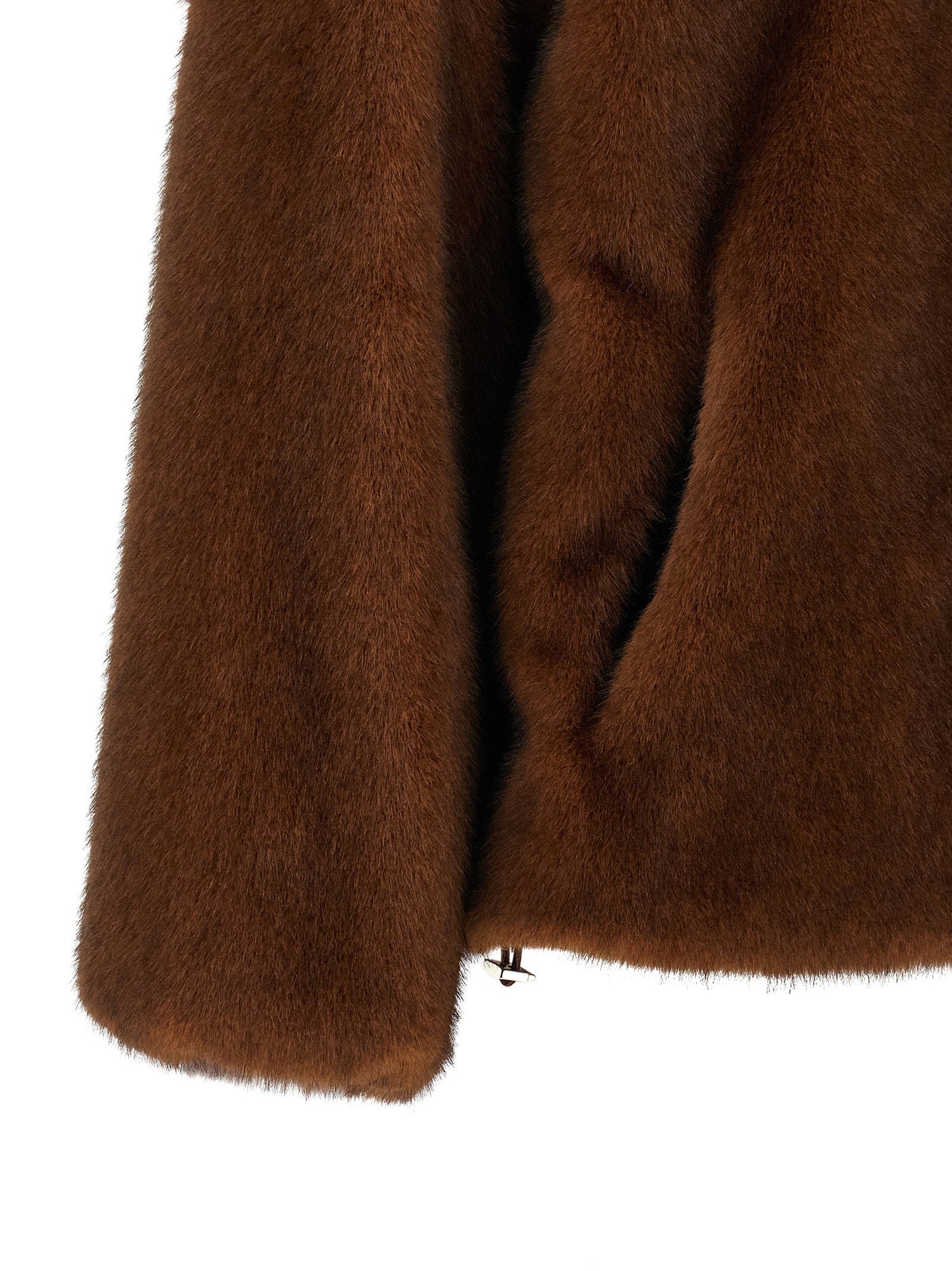Herno Faux Fur Bomber Jacket Brown