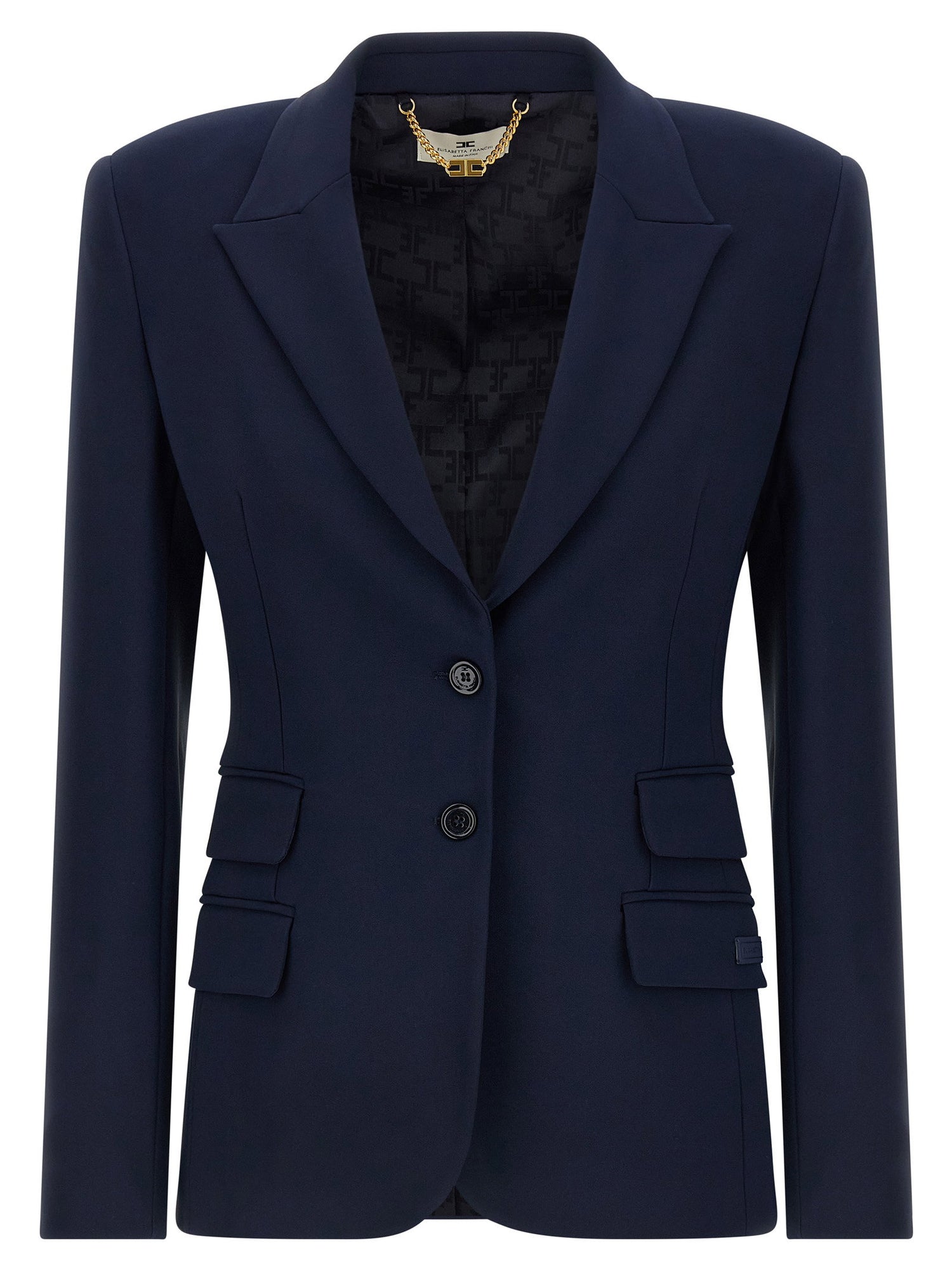 Elisabetta Franchi Light Crêpe Blazer Blue