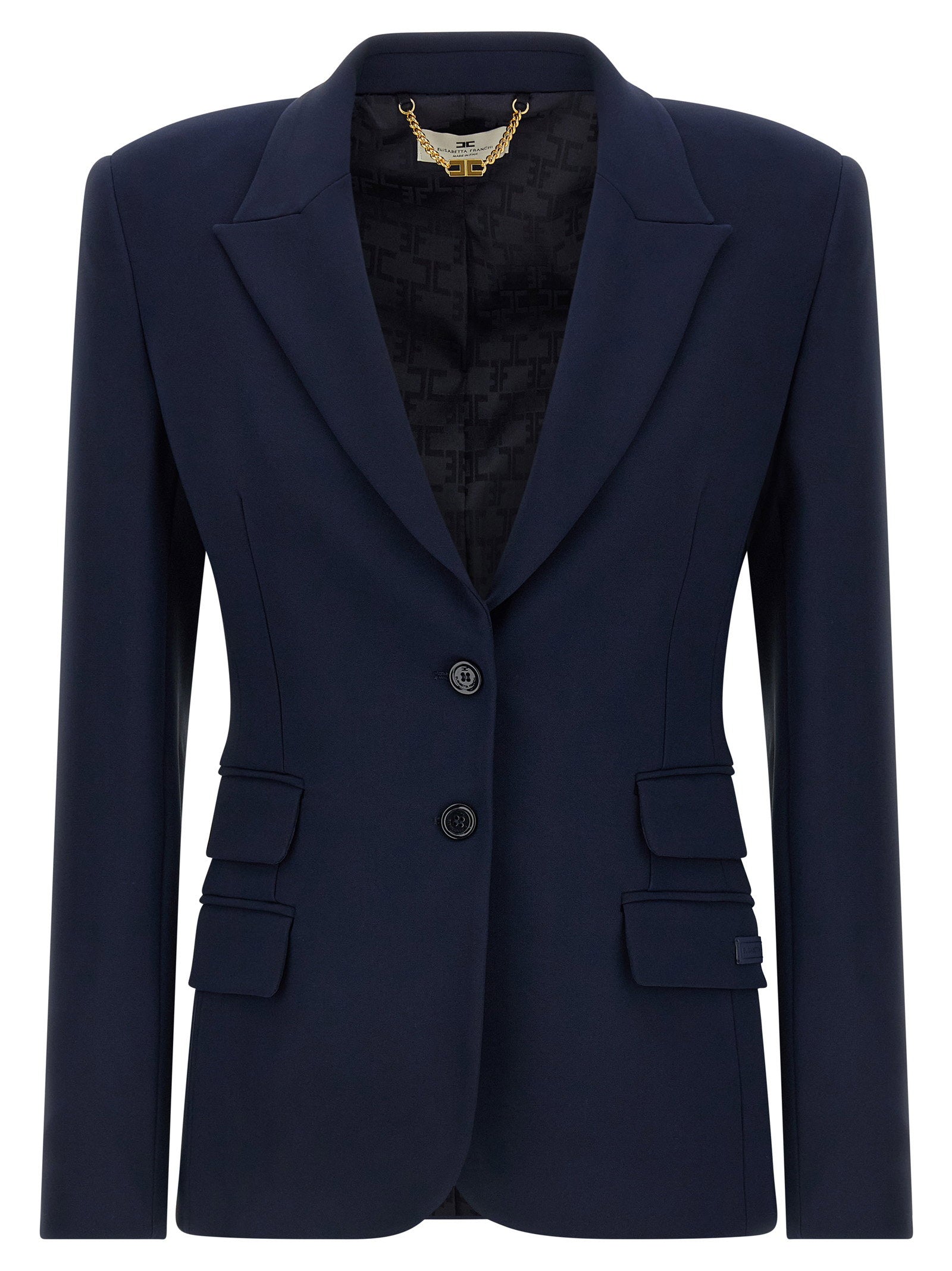 Elisabetta Franchi Light Crêpe Blazer Blue