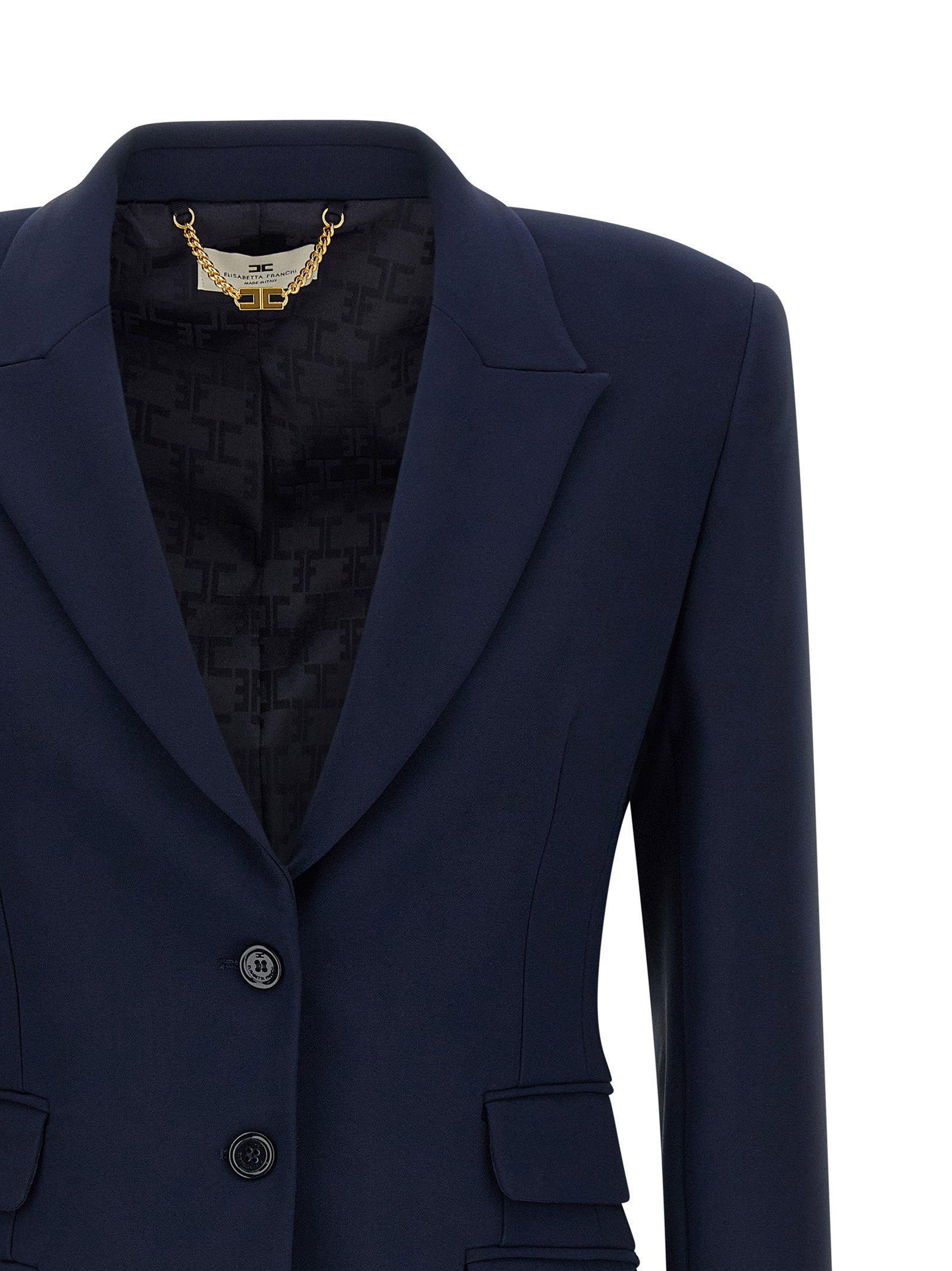 Elisabetta Franchi Light Crêpe Blazer Blue