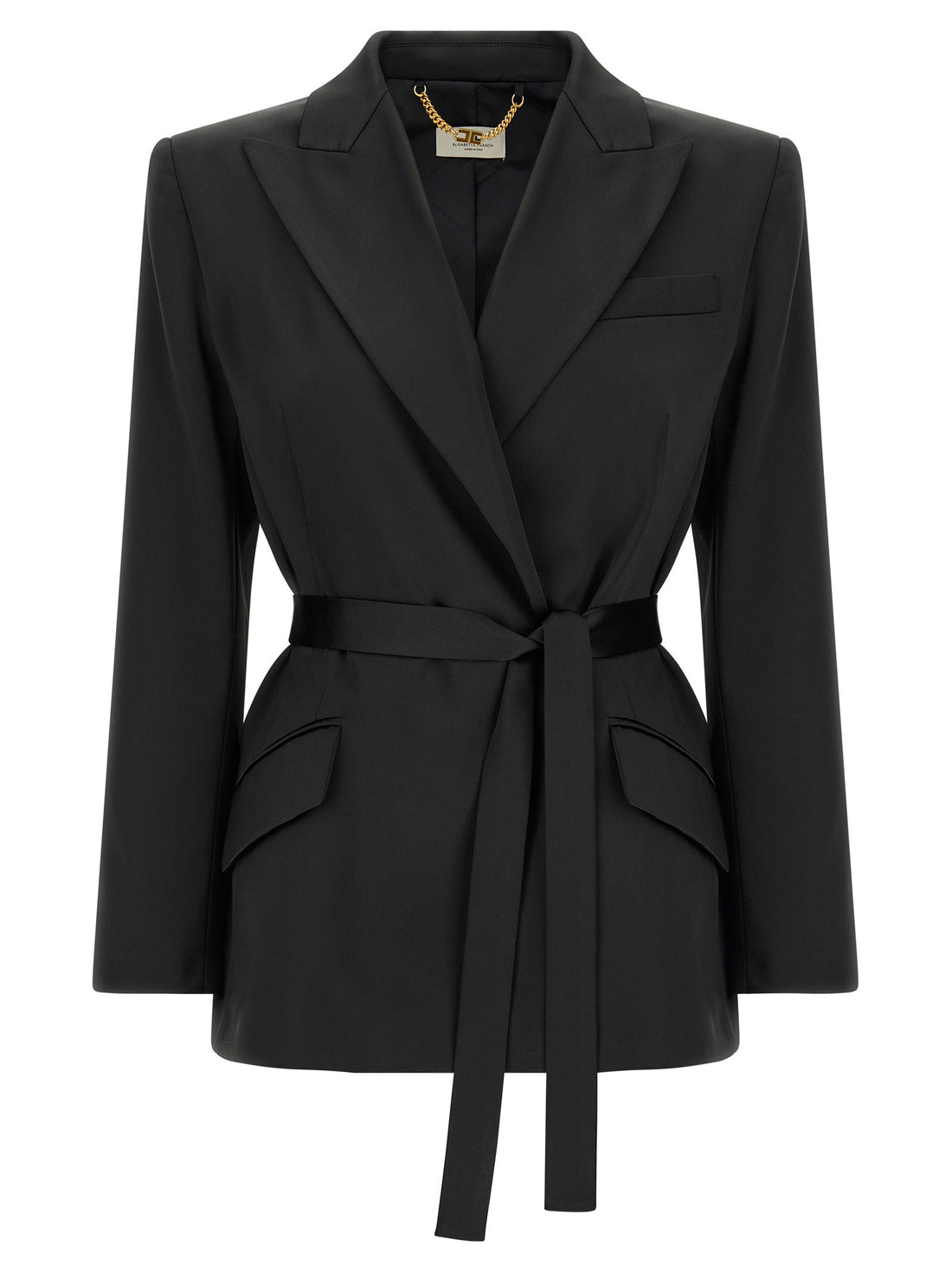Elisabetta Franchi Stretch Satin Blazer Black