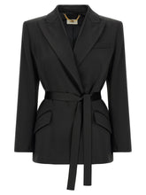 Elisabetta Franchi Stretch Satin Blazer Black