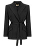 Elisabetta Franchi Stretch Satin Blazer Black