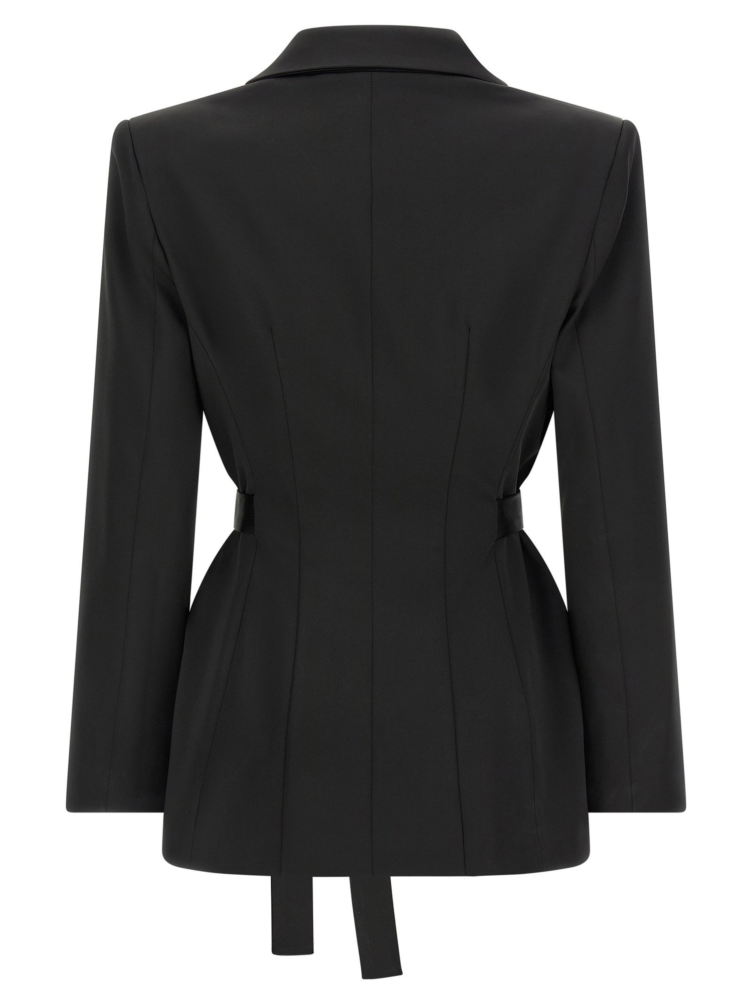 Elisabetta Franchi Stretch Satin Blazer Black