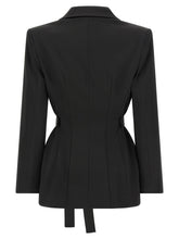 Elisabetta Franchi Stretch Satin Blazer Black