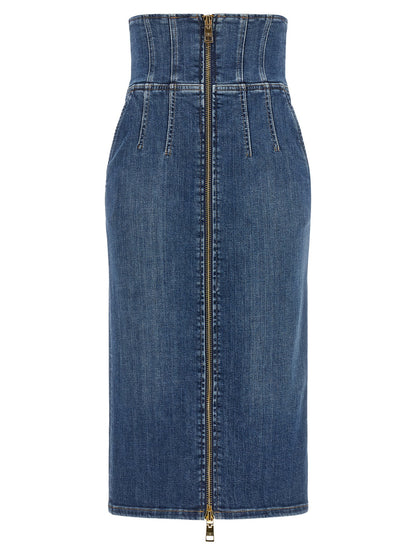 Elisabetta Franchi Denim Skirt Blue