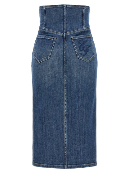 Elisabetta Franchi Denim Skirt Blue