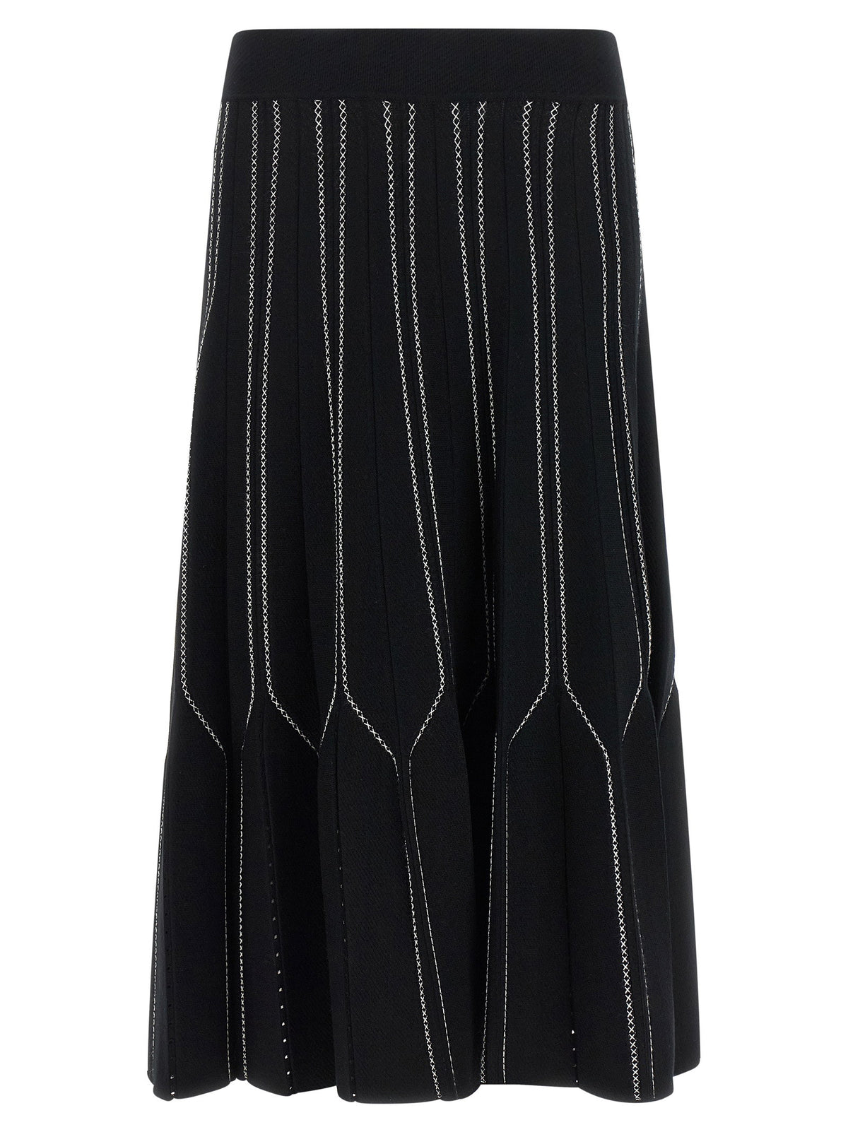 Elisabetta Franchi Origami Knit Skirt Black  
