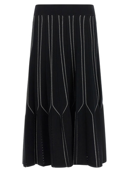 Elisabetta Franchi Origami Knit Skirt Black  