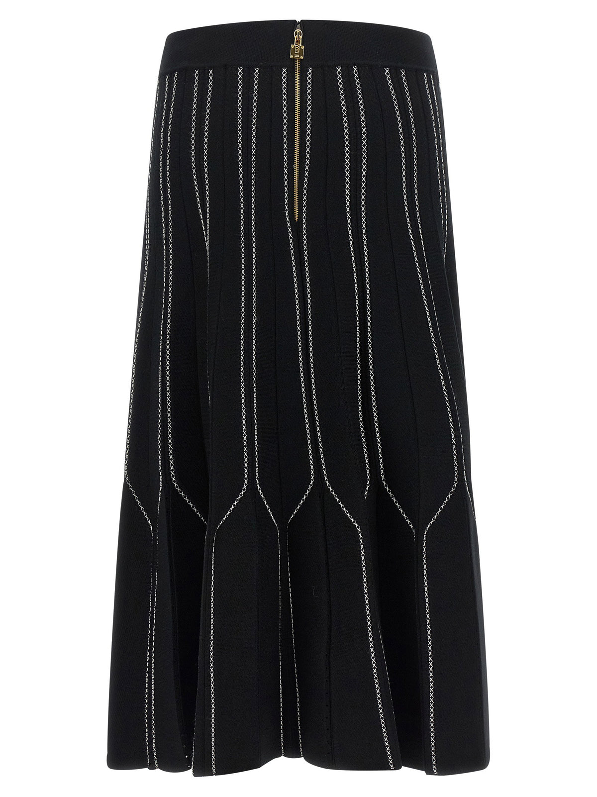 Elisabetta Franchi Origami Knit Skirt Black  