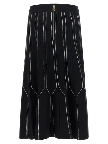 Elisabetta Franchi Origami Knit Skirt Black  