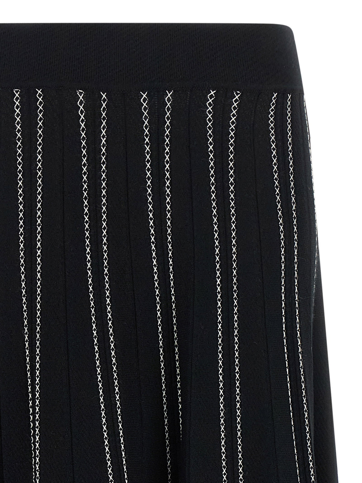 Elisabetta Franchi Origami Knit Skirt Black  