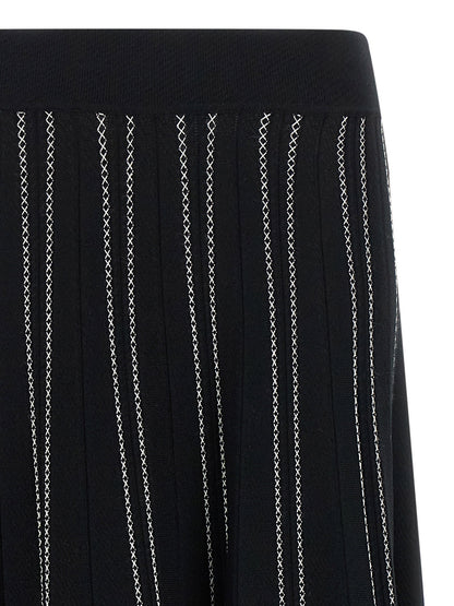 Elisabetta Franchi Origami Knit Skirt Black  