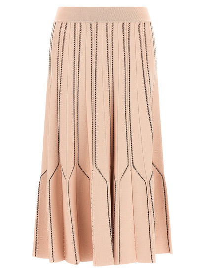 Elisabetta Franchi Origami Knit Skirt Pink