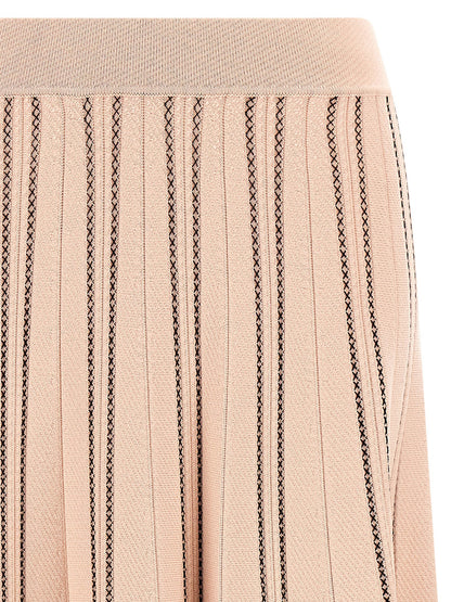 Elisabetta Franchi Origami Knit Skirt Pink