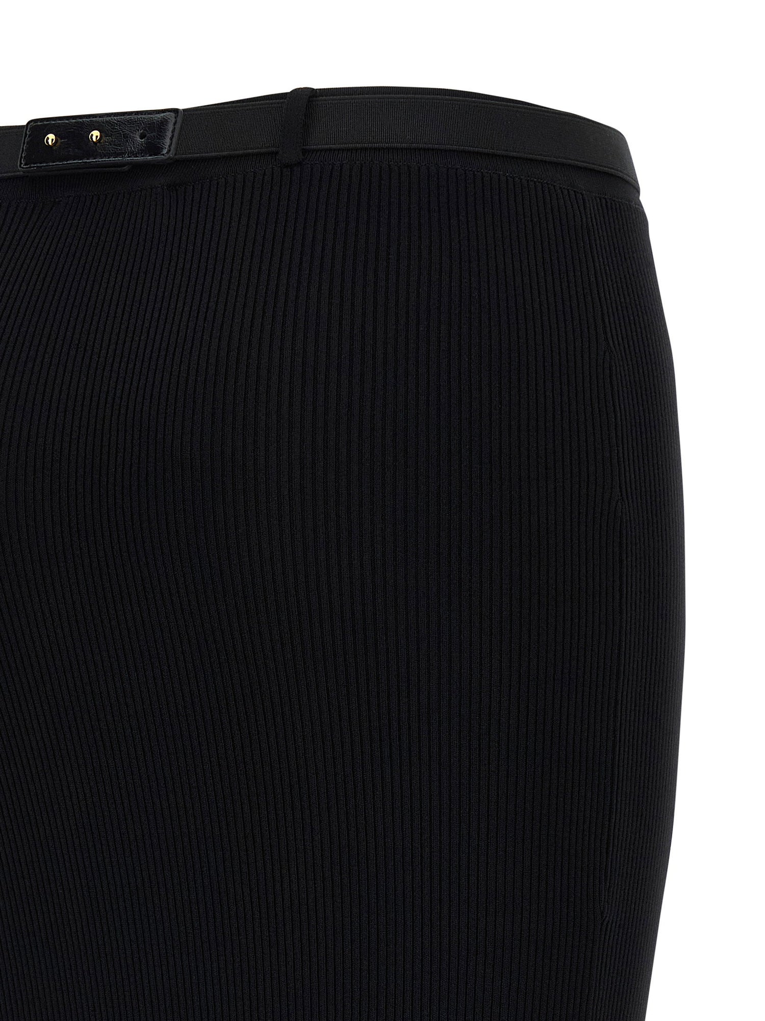 Elisabetta Franchi Ribbed Knit Skirt Black