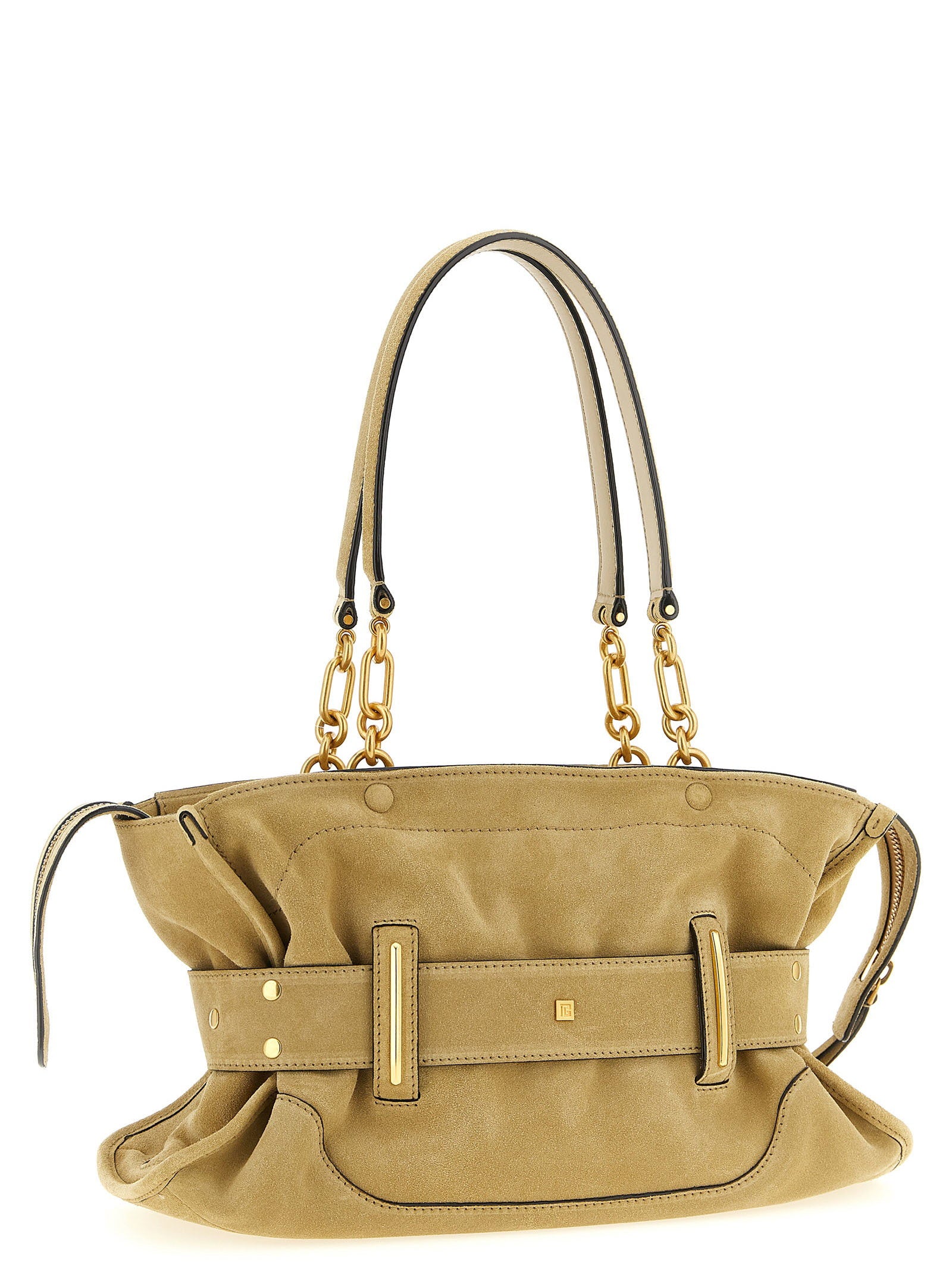 Balmain Anthem Shoulder Bag Beige
